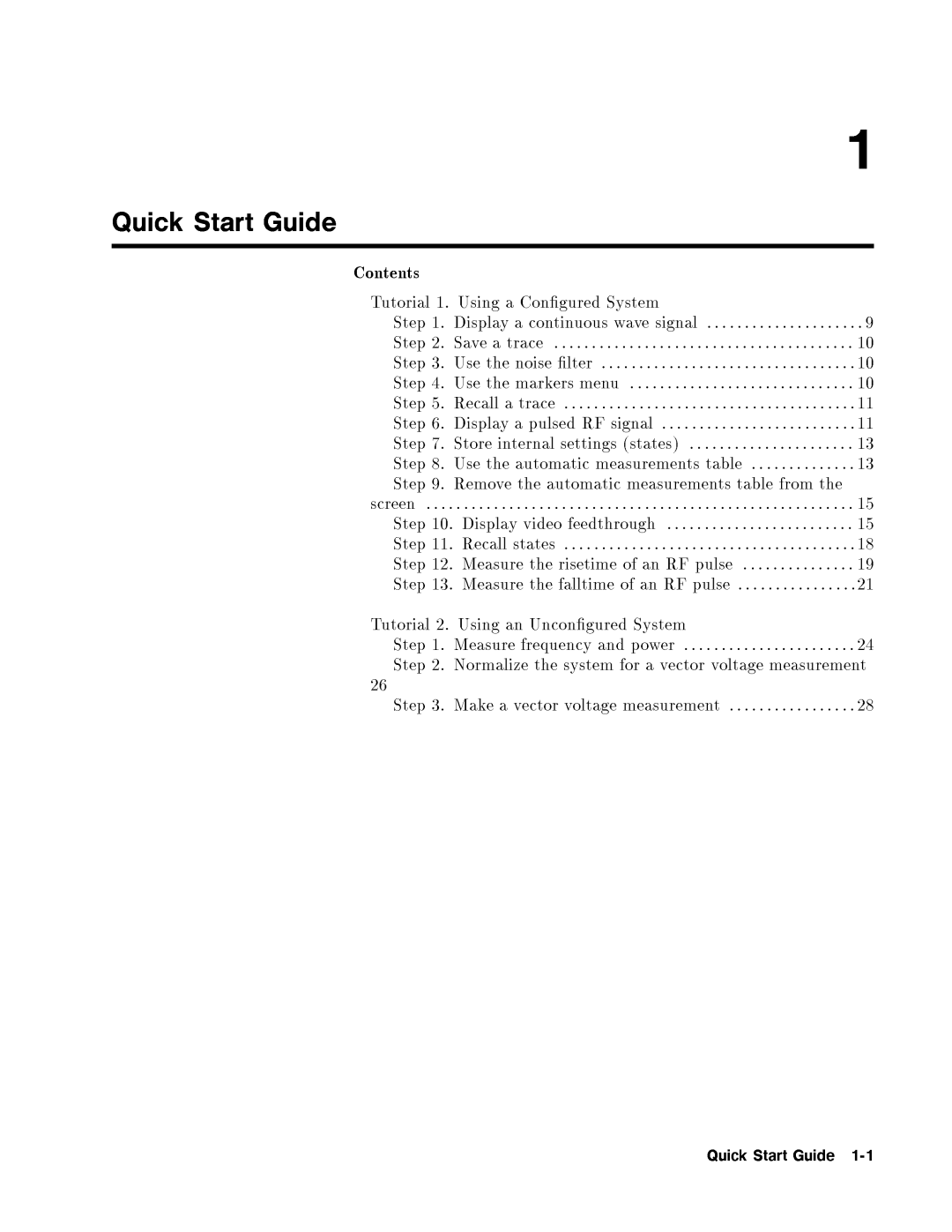 Agilent Technologies 71500A, 70820A quick start QuickStartGuide1-1 