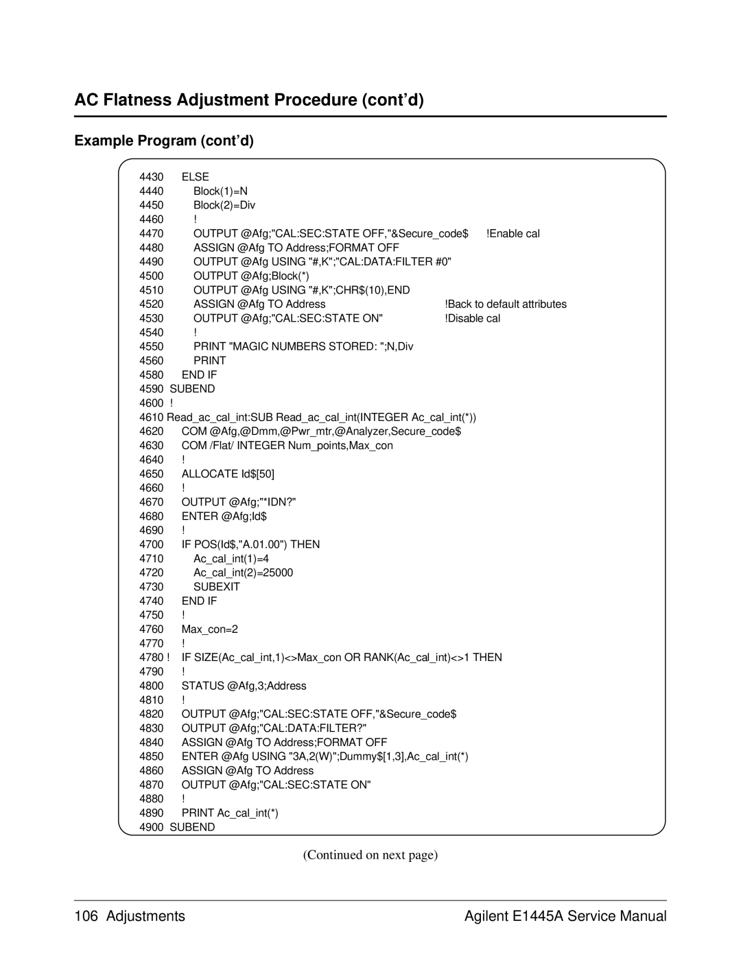 Agilent Technologies 75000 Series C, E1445A service manual Block1=N 