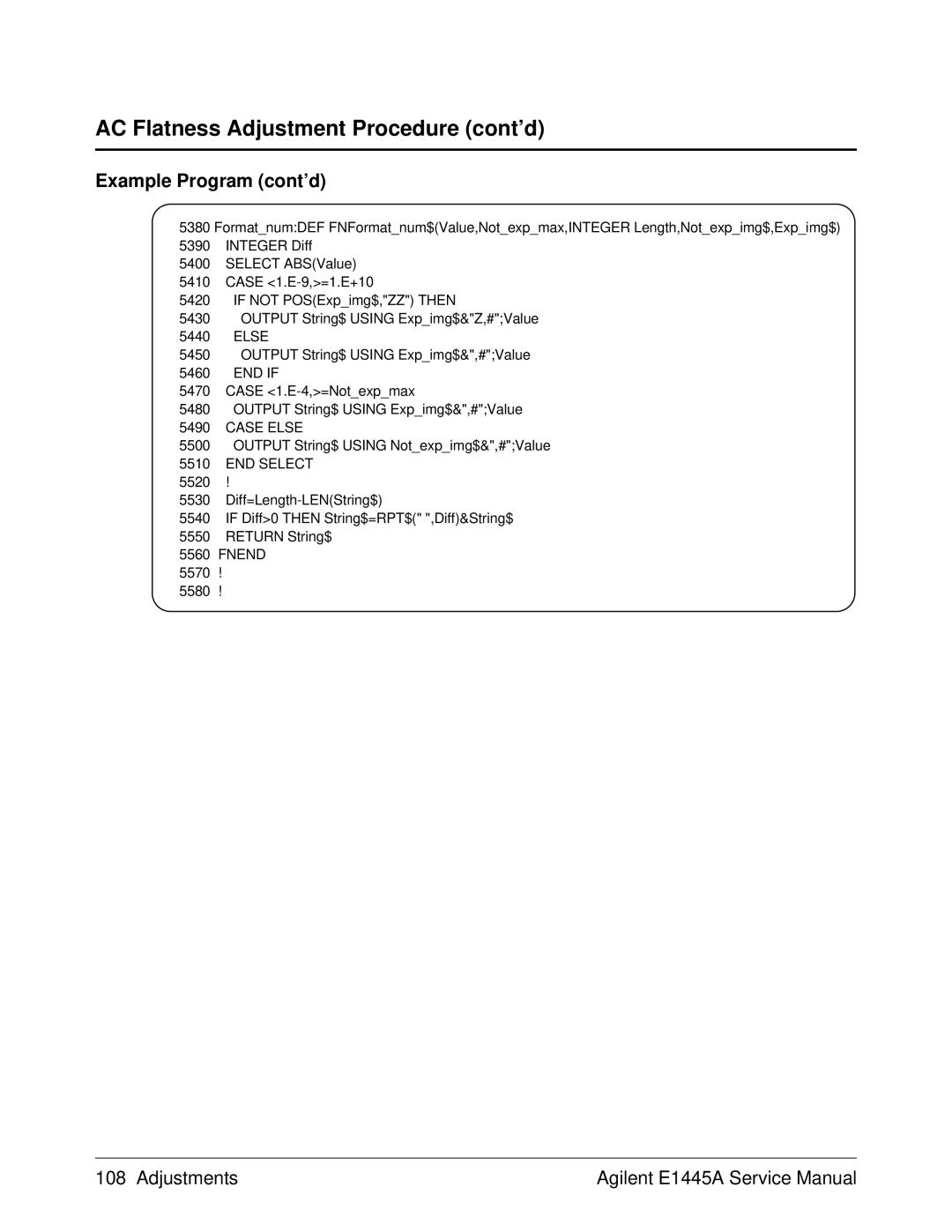 Agilent Technologies 75000 Series C, E1445A service manual Case Else, Fnend 