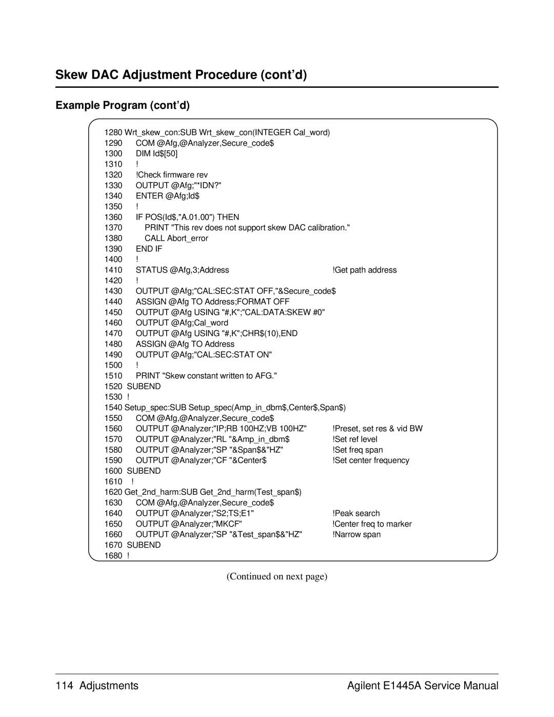 Agilent Technologies 75000 Series C, E1445A service manual Check firmware rev 