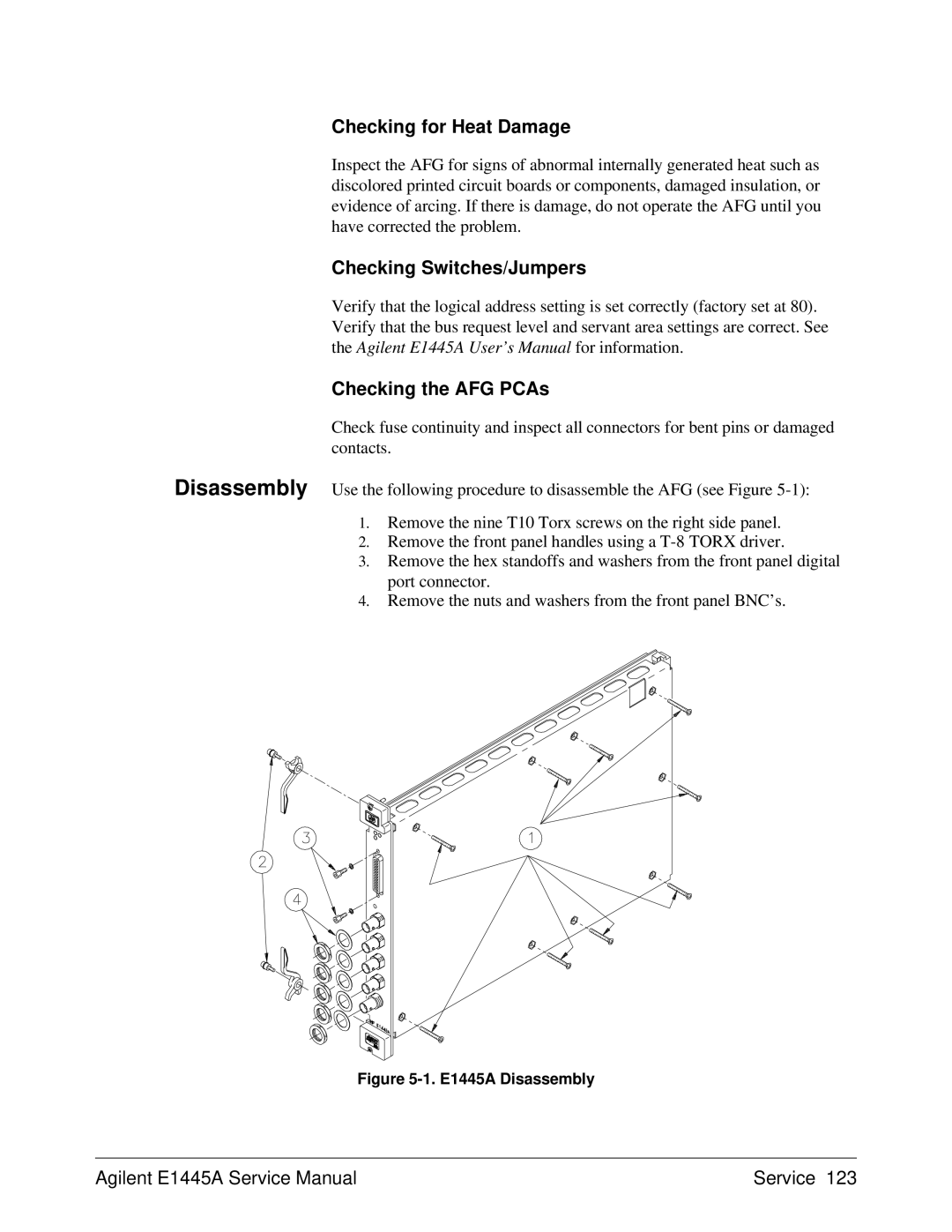 Agilent Technologies E1445A, 75000 Series C service manual Checking for Heat Damage 