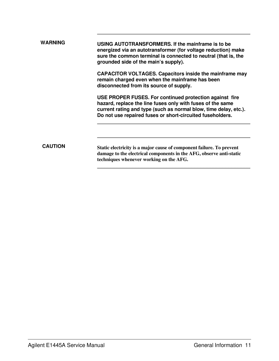 Agilent Technologies E1445A, 75000 Series C service manual General Information 