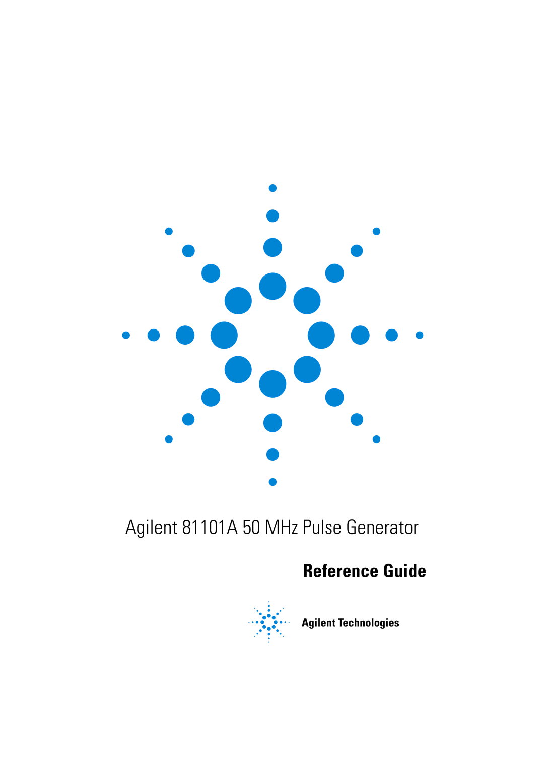 Agilent Technologies manual Agilent 81101A 50 MHz Pulse Generator 