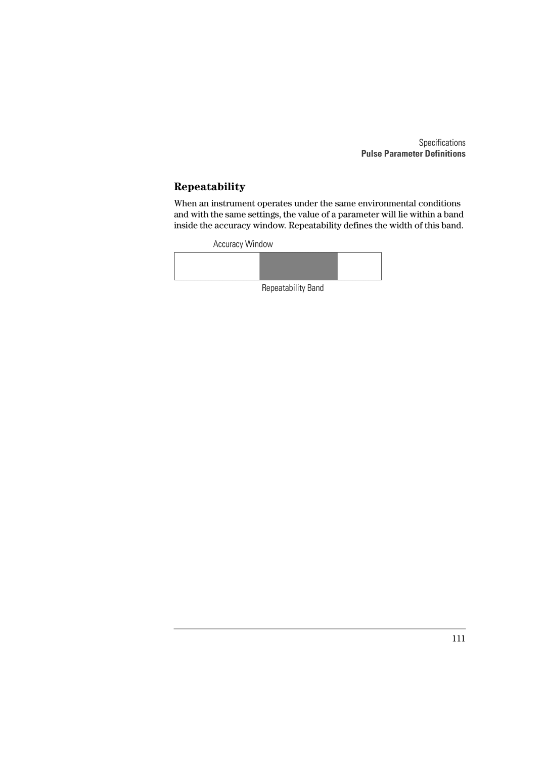 Agilent Technologies 81101A manual Repeatability, 111 