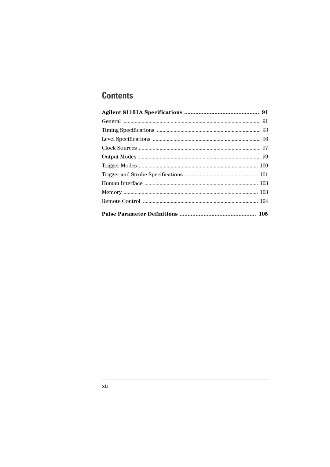 Agilent Technologies 81101A manual Contents 