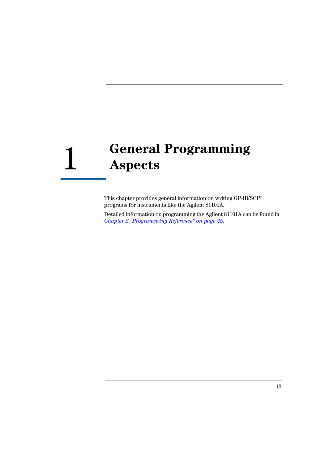 Agilent Technologies 81101A manual General Programming Aspects 