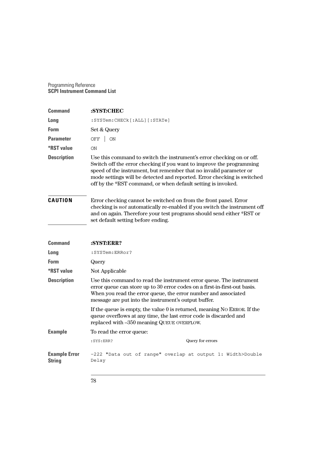 Agilent Technologies 81101A manual Systchec, Systerr? 