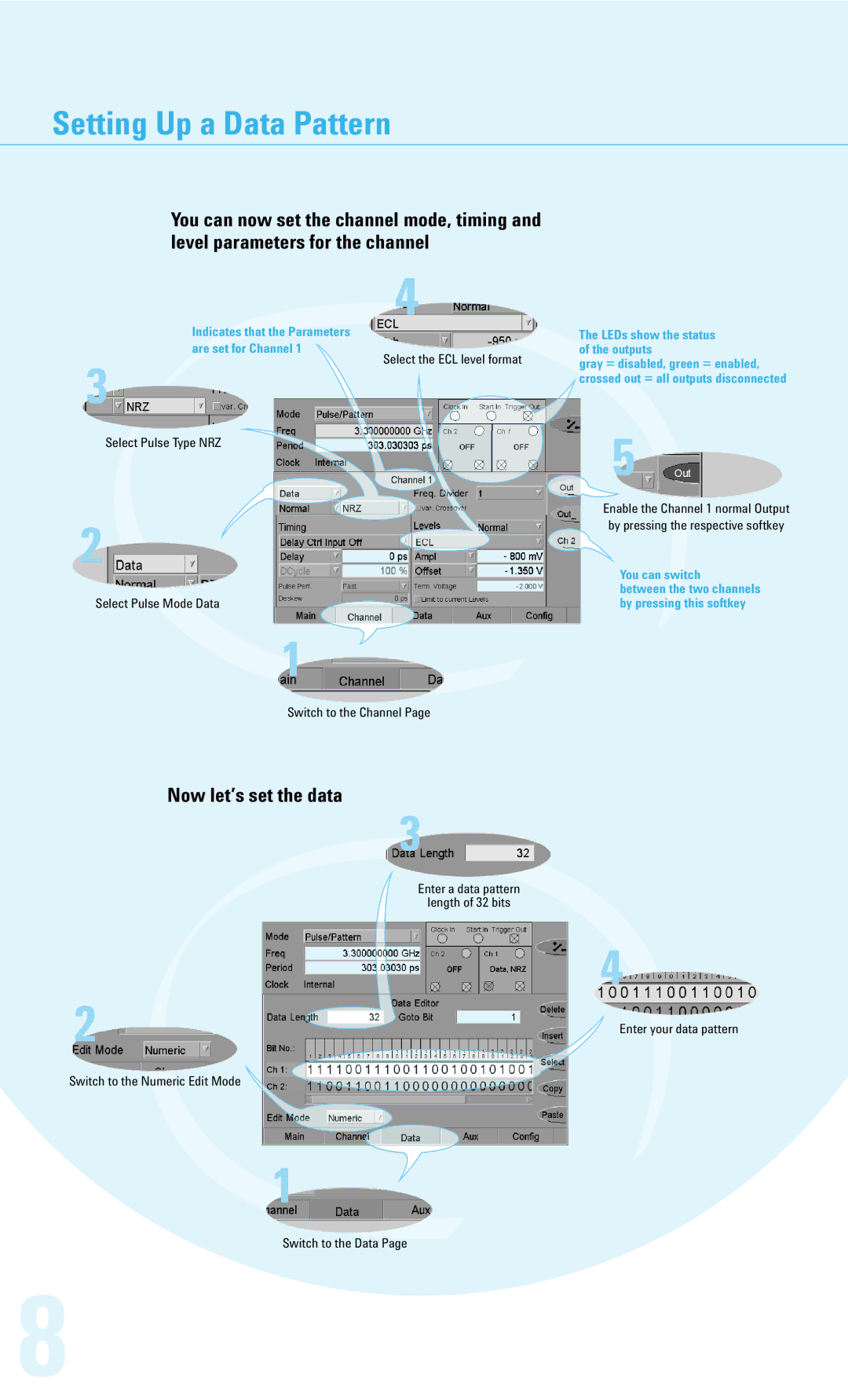 Agilent Technologies 81134A, 81133A brochure Now let’s set the data 