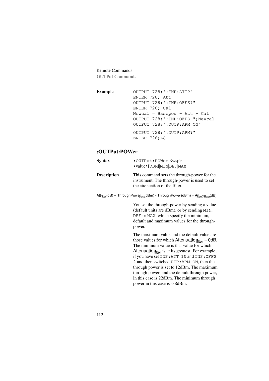 Agilent Technologies 8156A manual OUTPutPOWer 