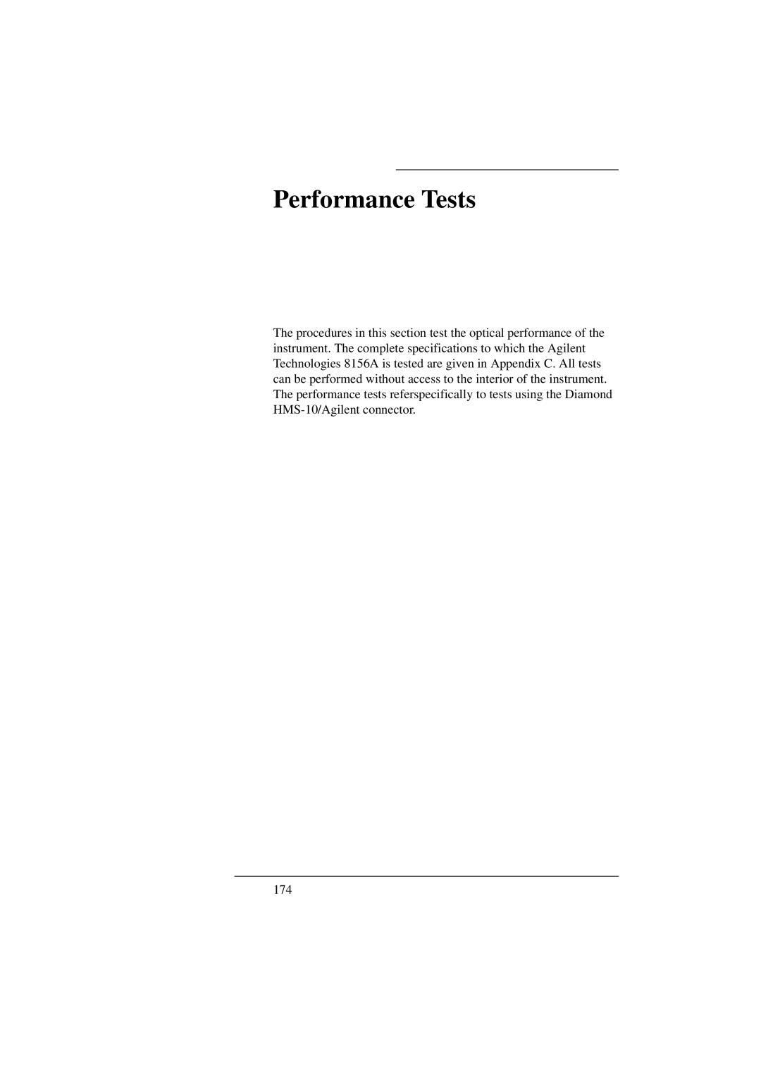 Agilent Technologies 8156A manual Performance Tests 