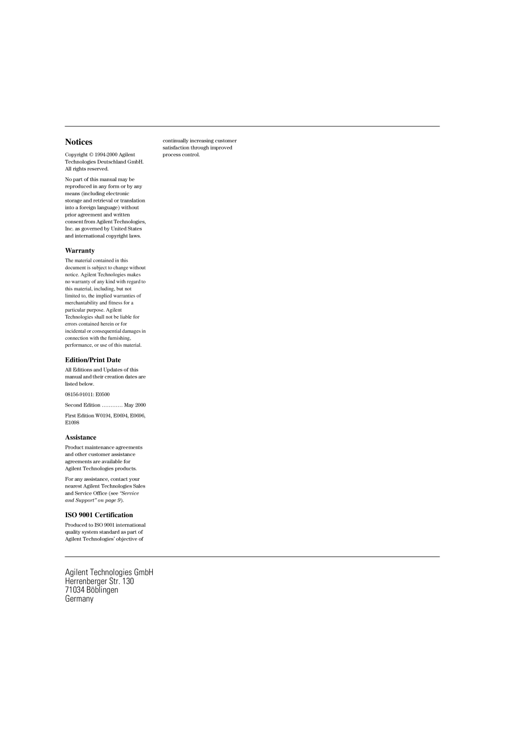 Agilent Technologies 8156A manual Warranty 