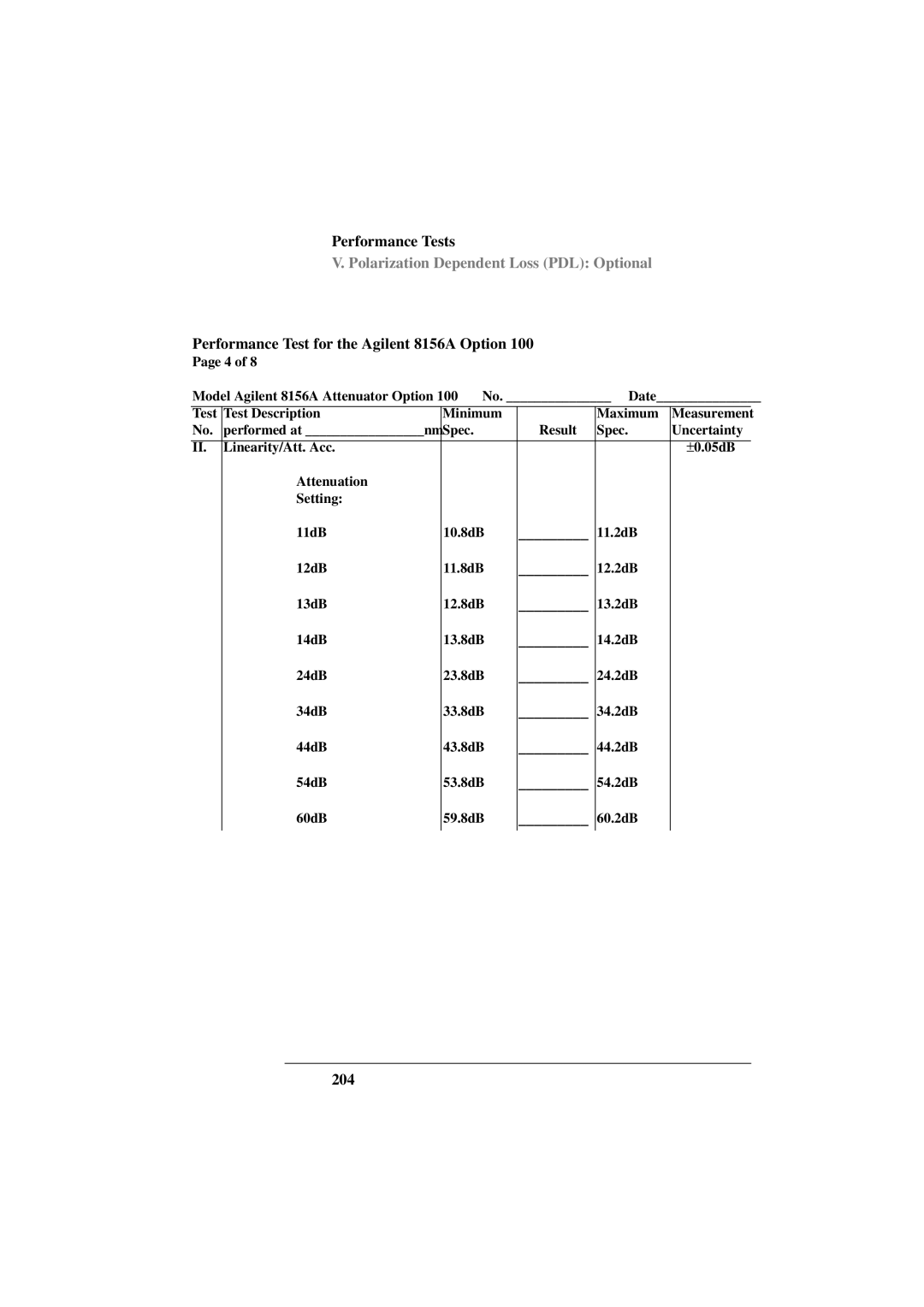 Agilent Technologies 8156A manual 204 