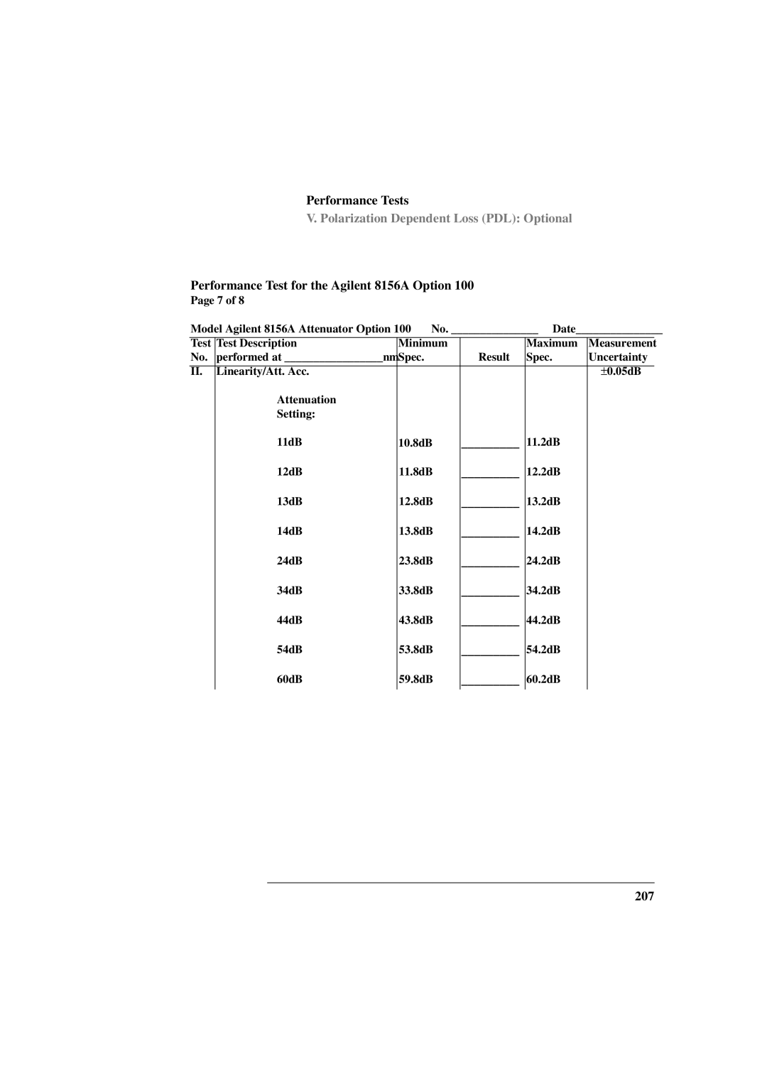 Agilent Technologies 8156A manual 207 