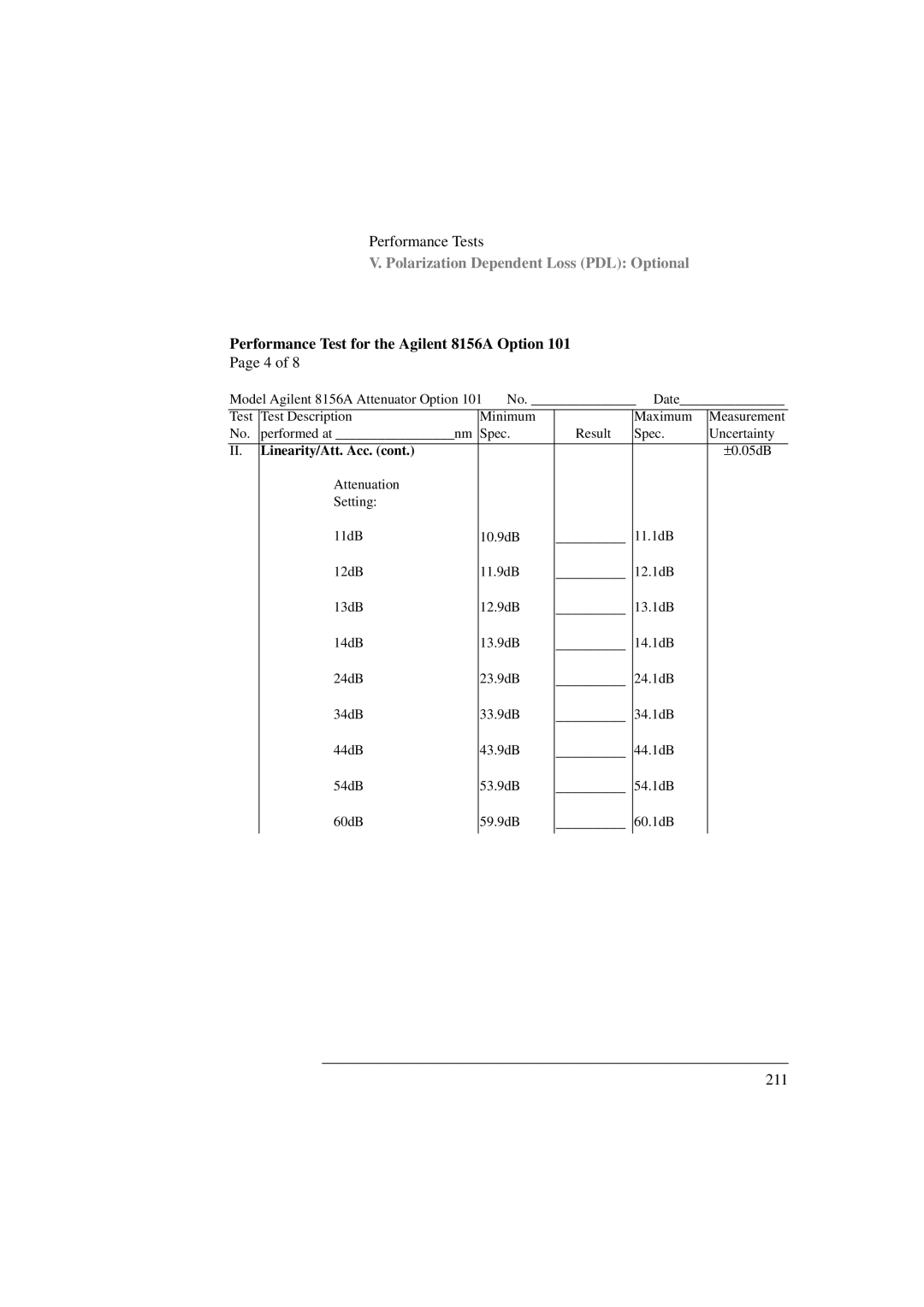 Agilent Technologies 8156A manual 211 