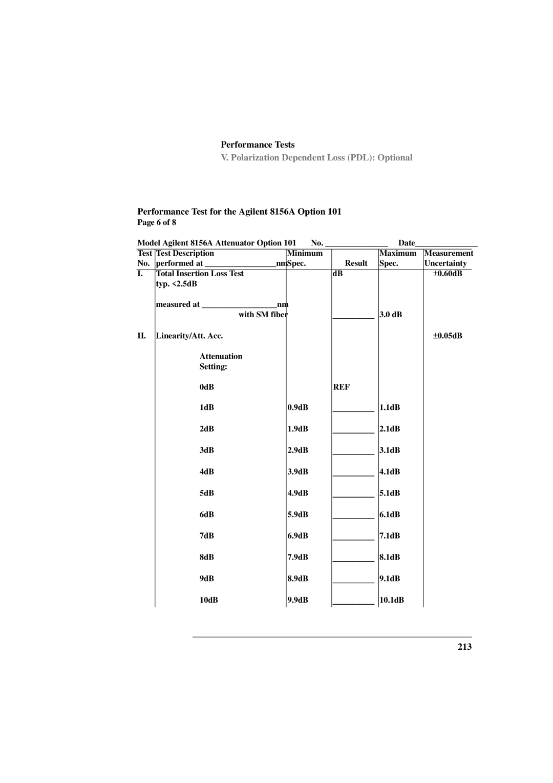 Agilent Technologies 8156A manual 213 