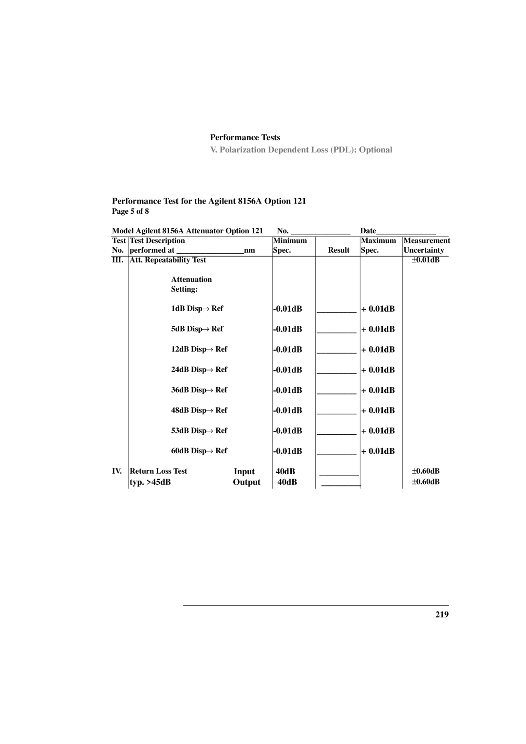 Agilent Technologies 8156A manual 219 