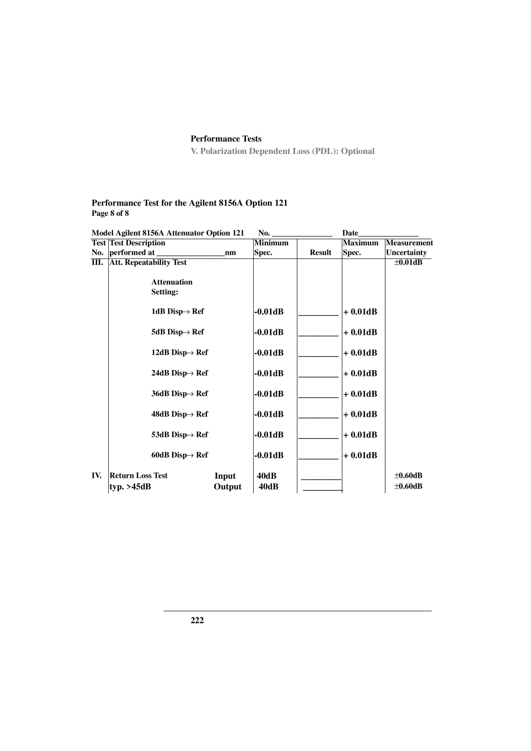 Agilent Technologies 8156A manual 222 