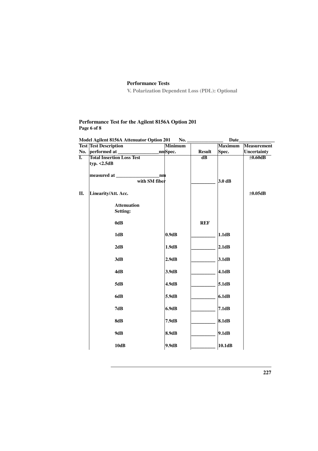 Agilent Technologies 8156A manual 227 