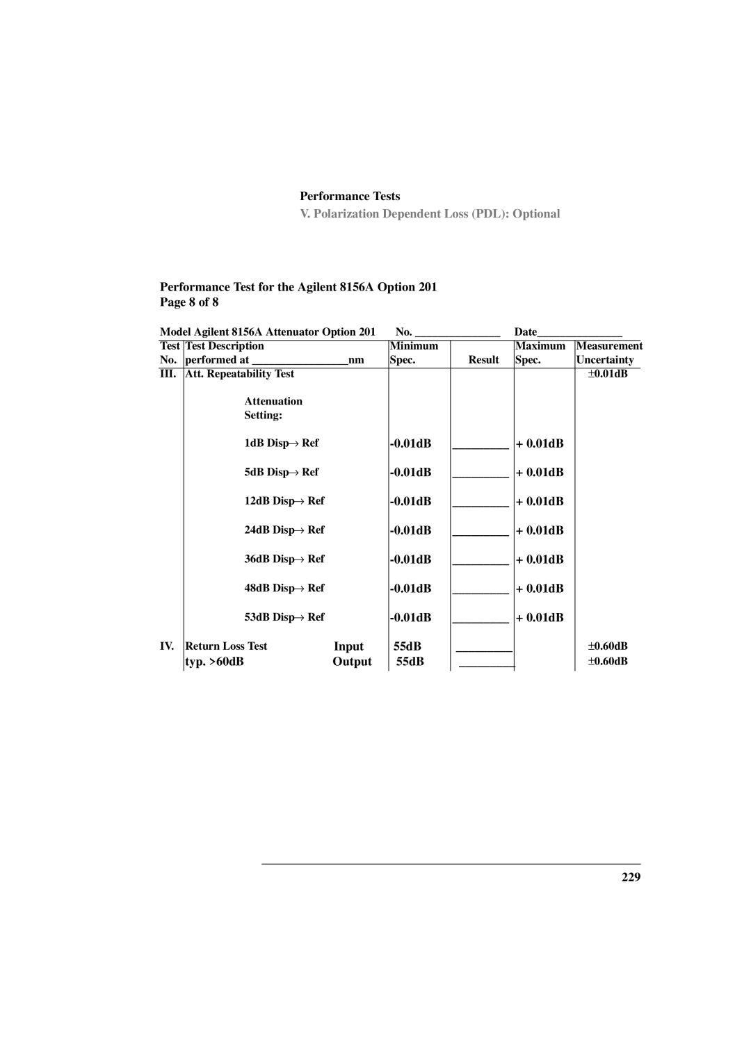 Agilent Technologies 8156A manual 229 