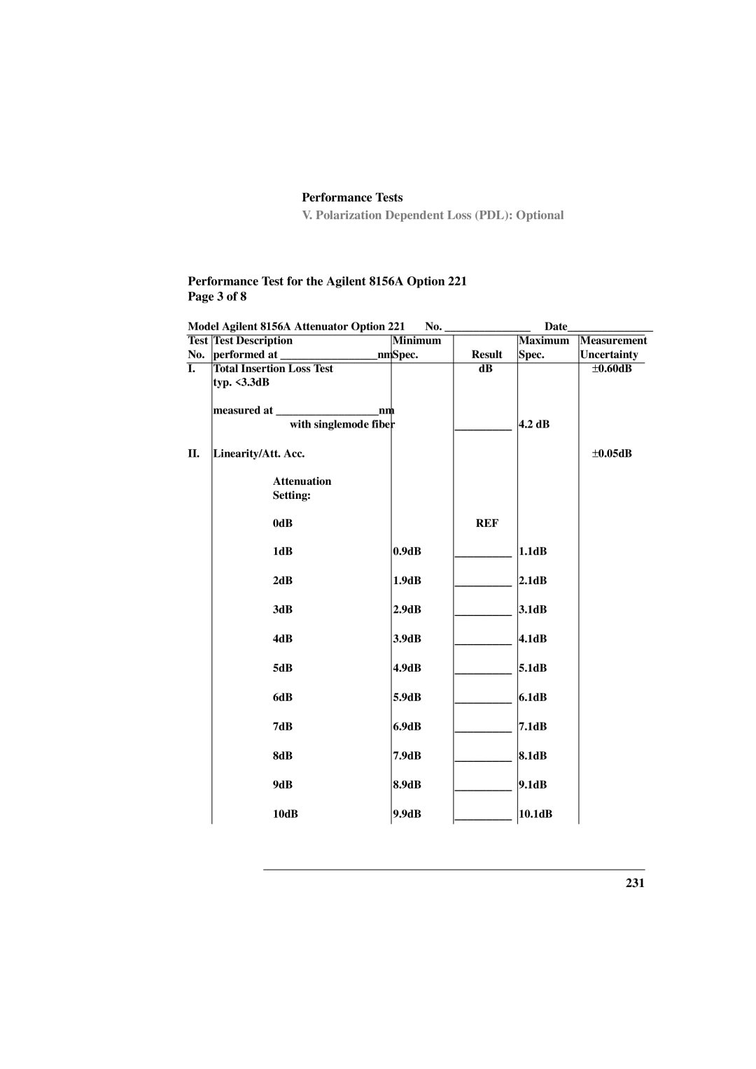 Agilent Technologies 8156A manual 231 