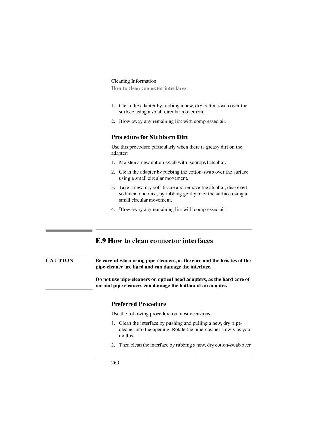 Agilent Technologies 8156A manual How to clean connector interfaces 