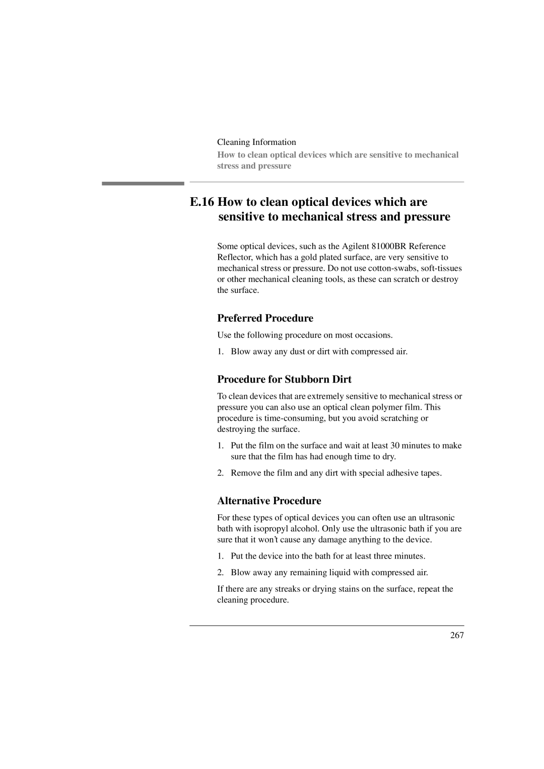 Agilent Technologies 8156A manual Alternative Procedure 