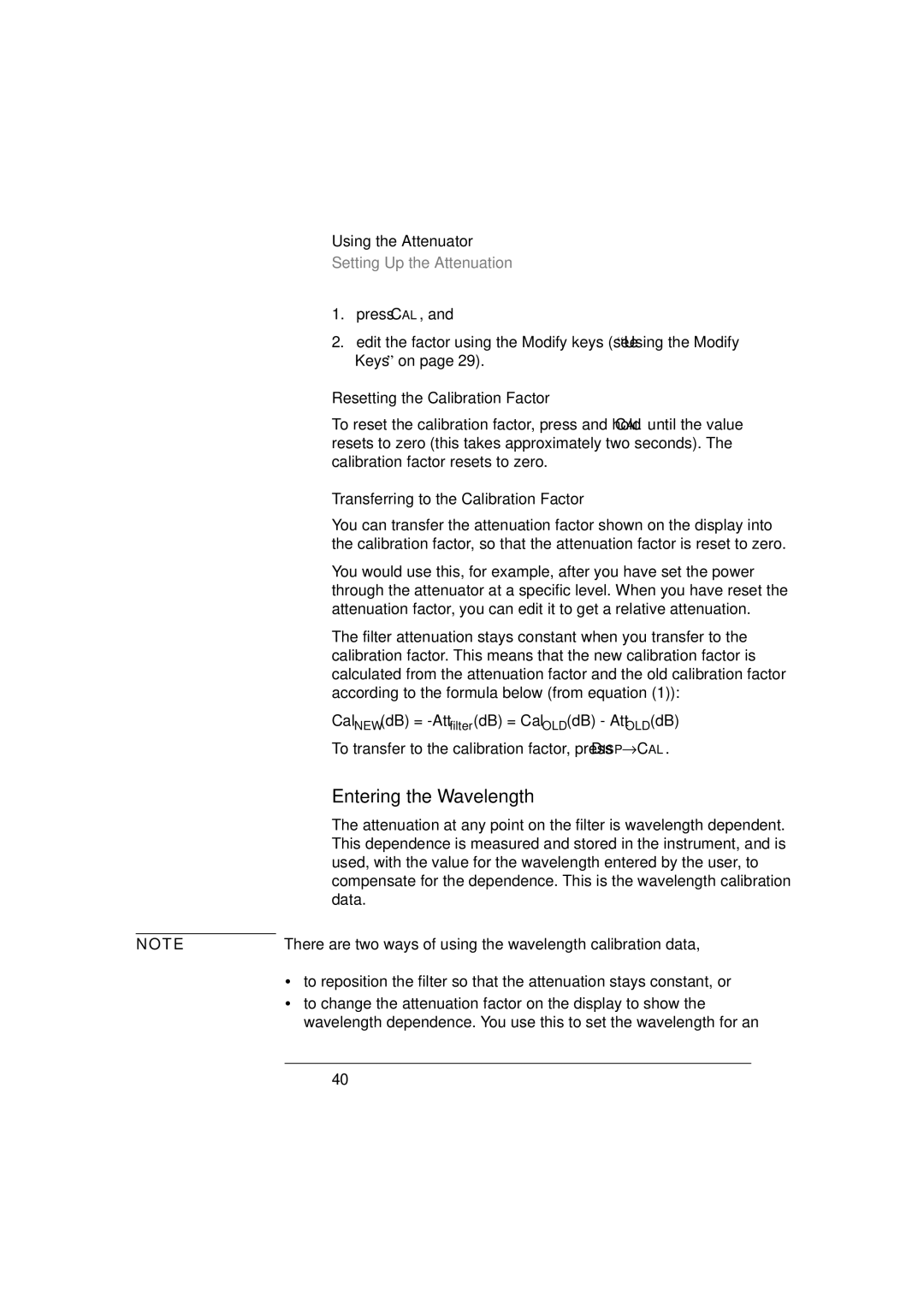 Agilent Technologies 8156A manual Entering the Wavelength 