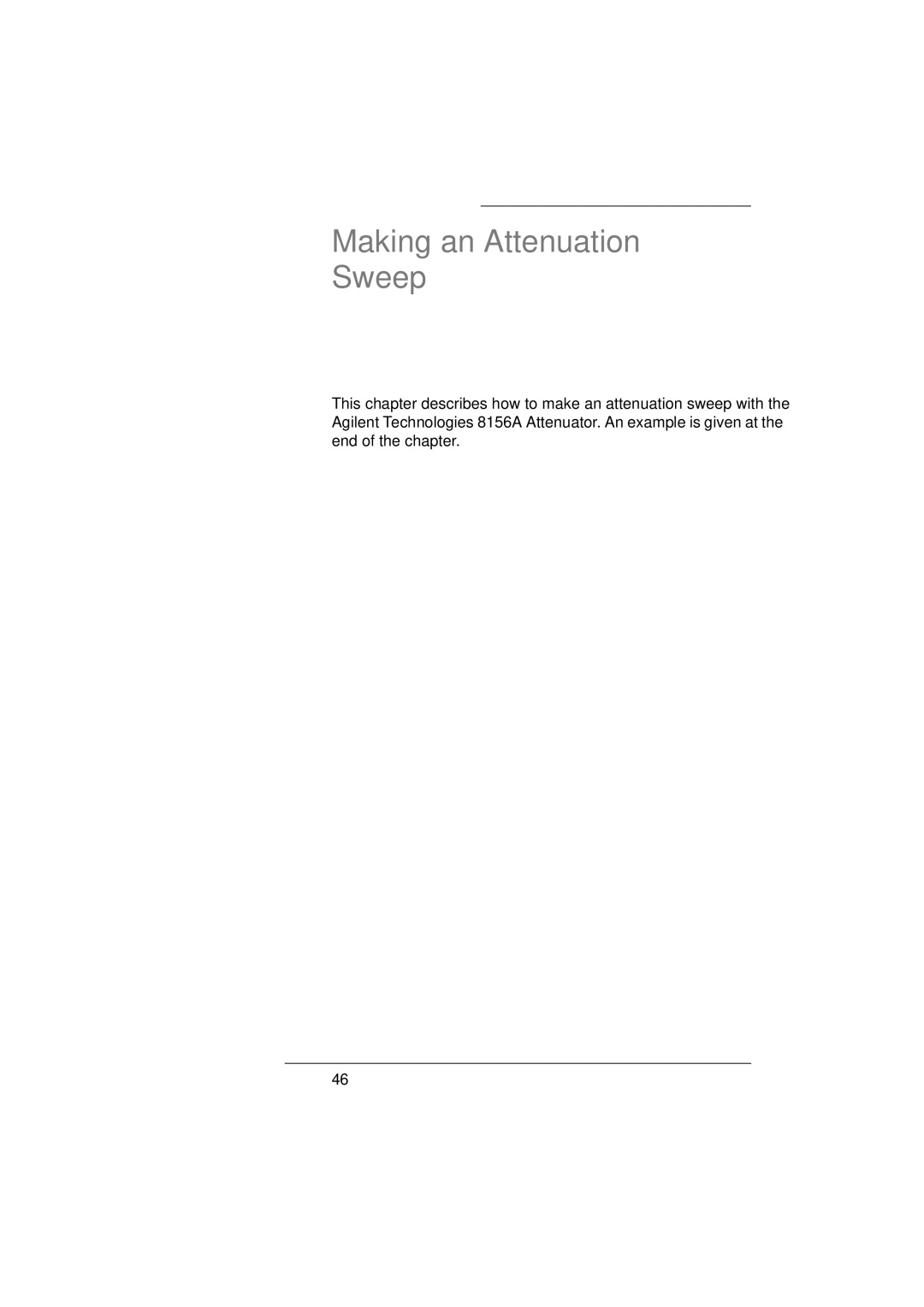 Agilent Technologies 8156A manual Making an Attenuation Sweep 