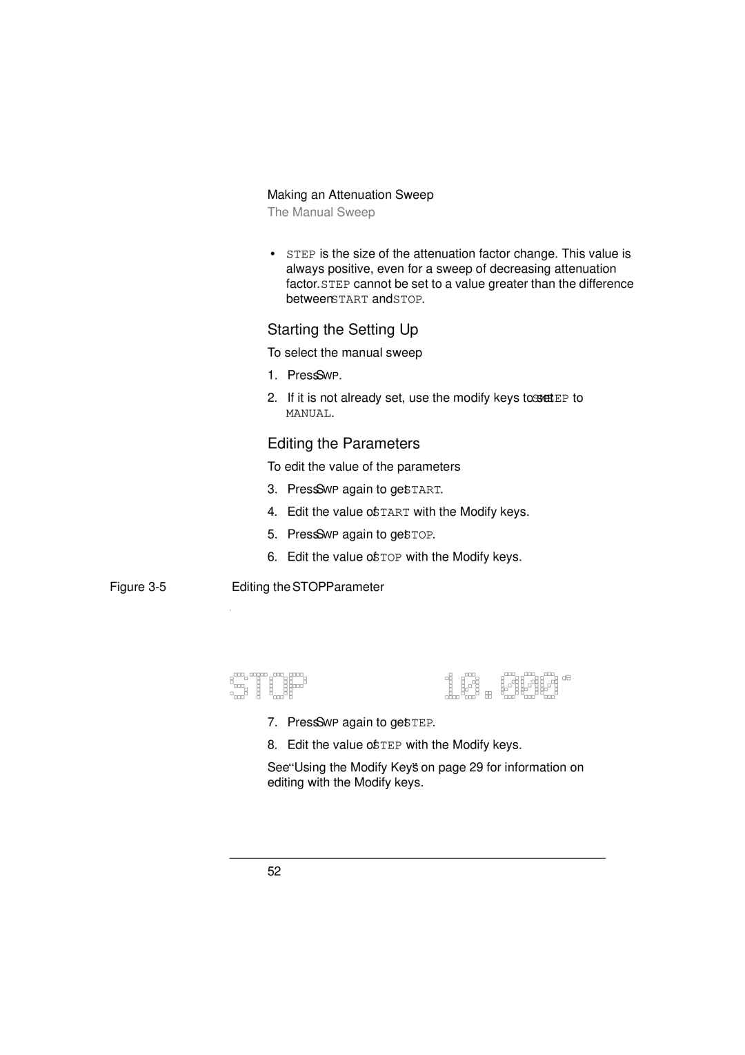 Agilent Technologies 8156A manual Starting the Setting Up, Editing the Stop Parameter 