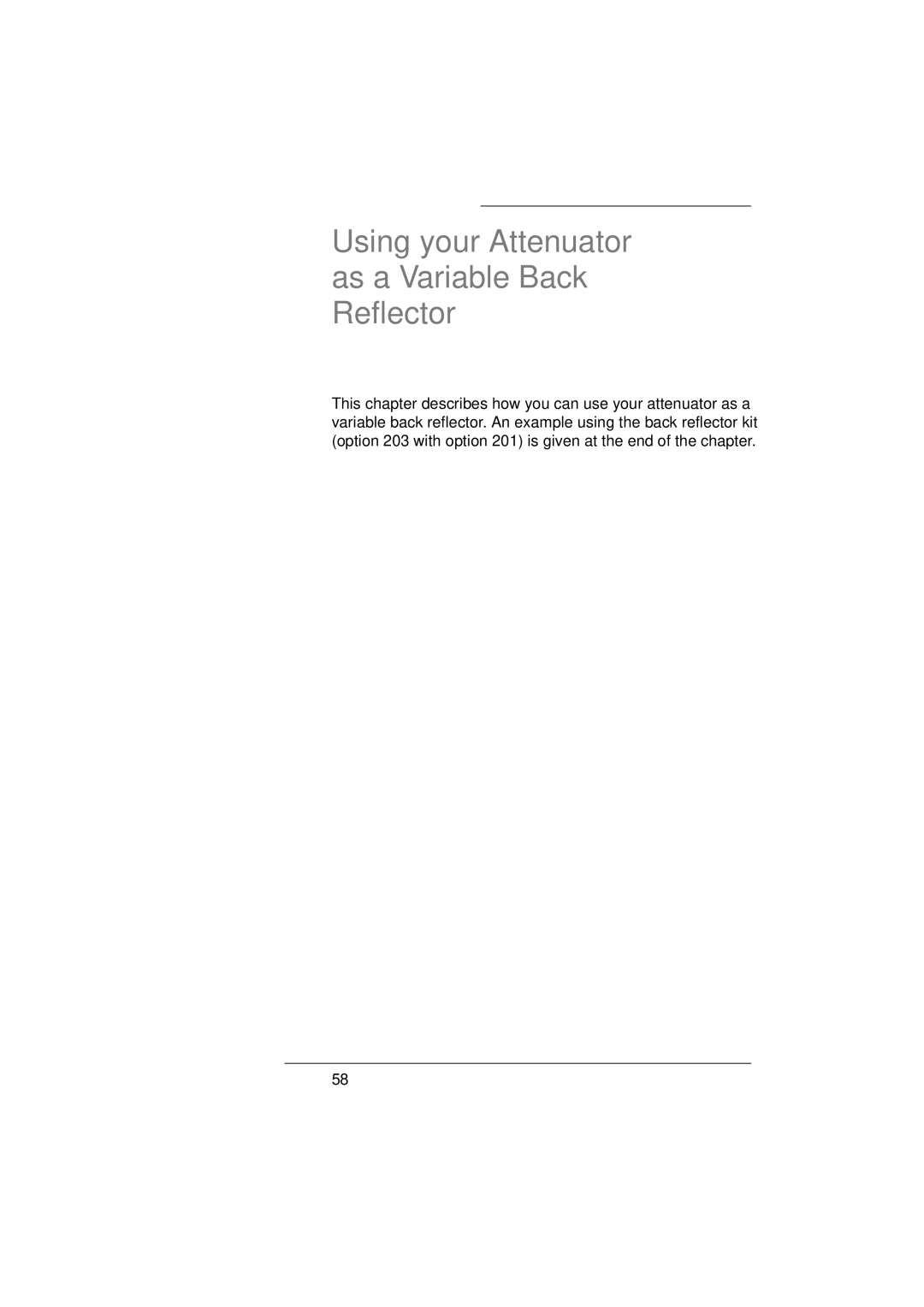 Agilent Technologies 8156A manual Using your Attenuator as a Variable Back Reflector 