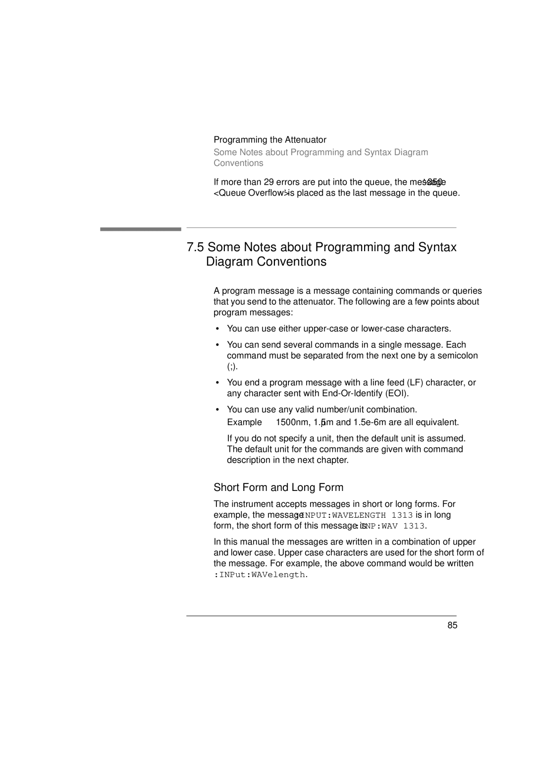 Agilent Technologies 8156A manual Some Notes about Programming and Syntax Diagram Conventions, Short Form and Long Form 