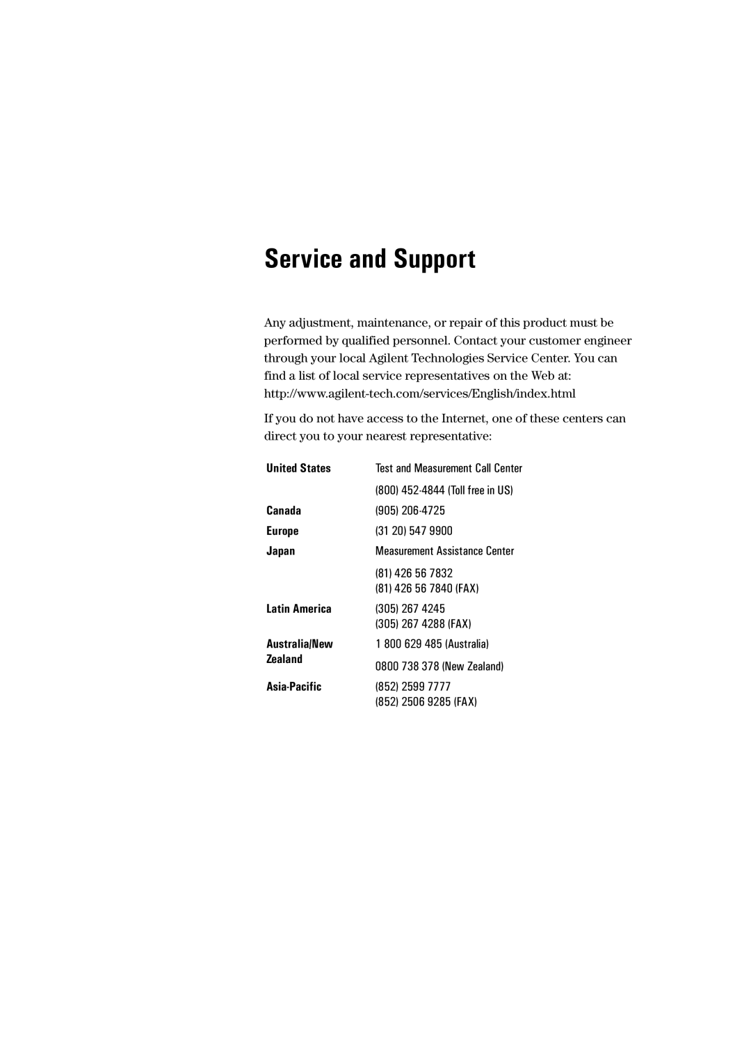 Agilent Technologies 8156A manual 6HUYLFHDQG6XSSRUW 