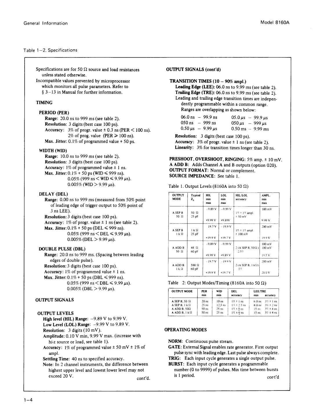 Agilent Technologies 8160A service manual 