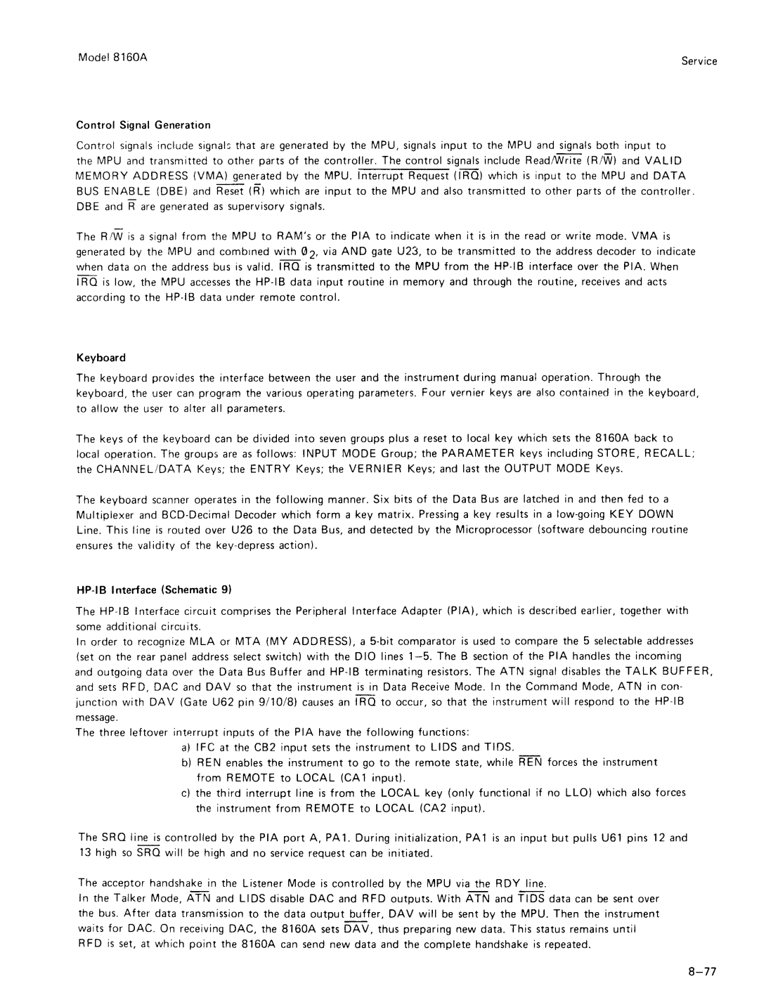 Agilent Technologies 8160A service manual 