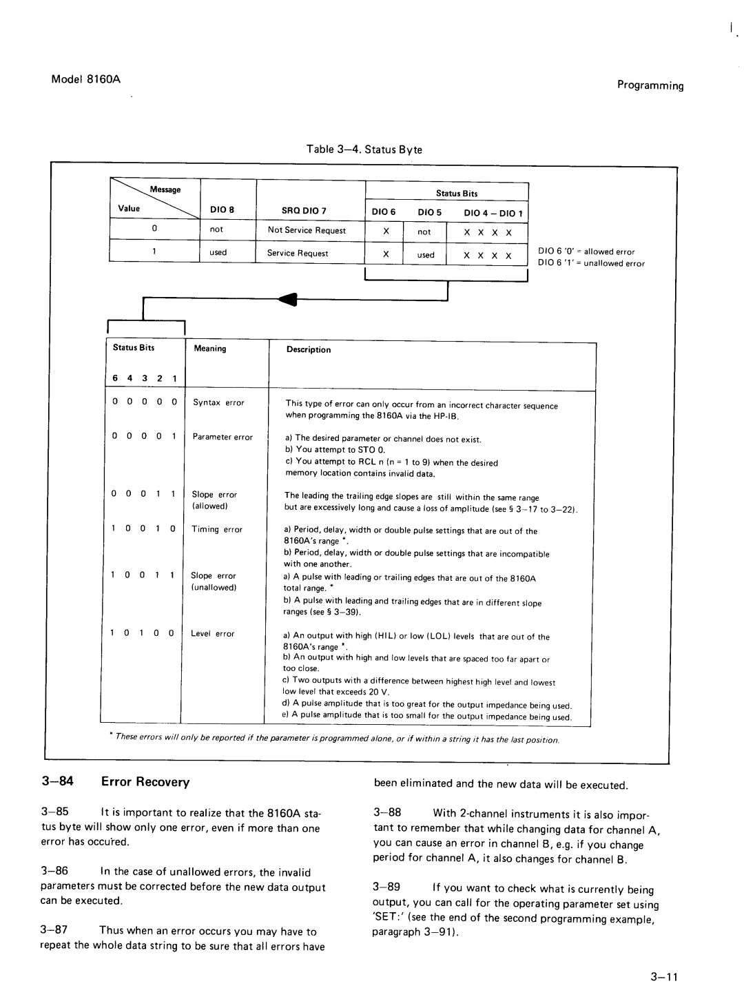 Agilent Technologies 8160A service manual 