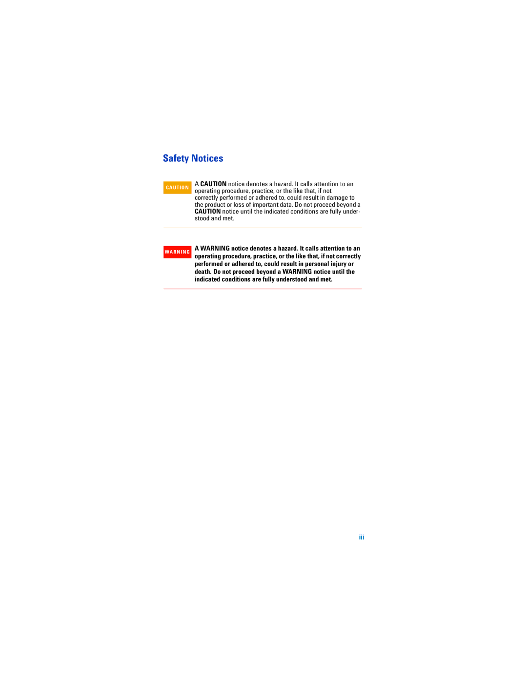 Agilent Technologies 82350B manual Safety Notices 