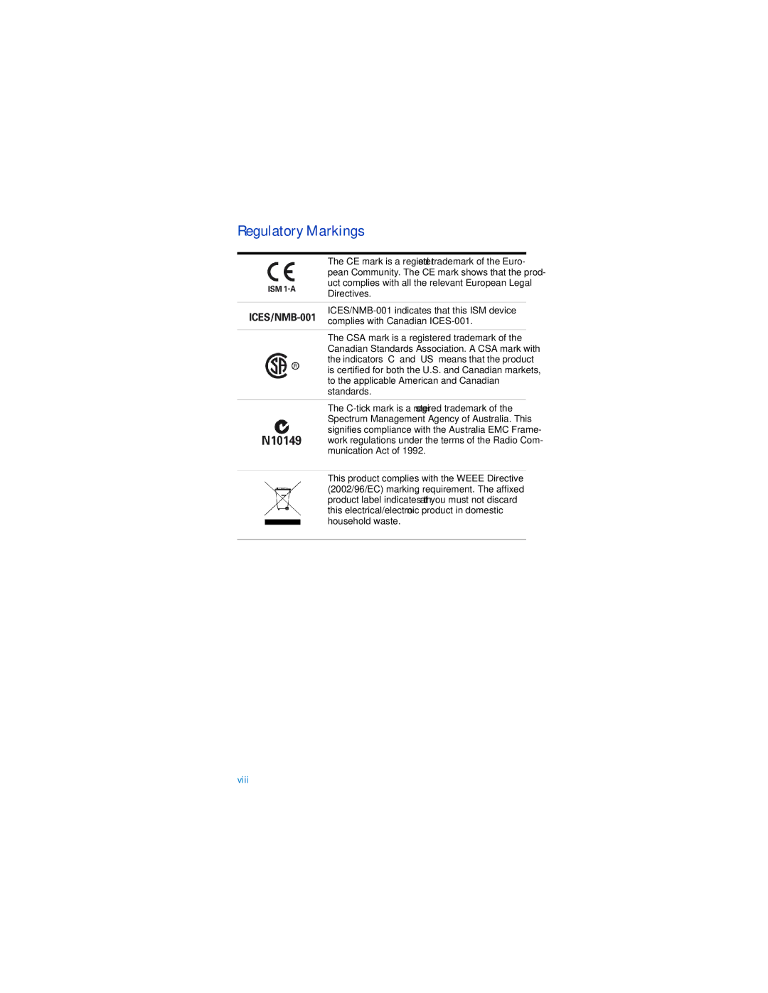 Agilent Technologies 82350B manual Regulatory Markings 