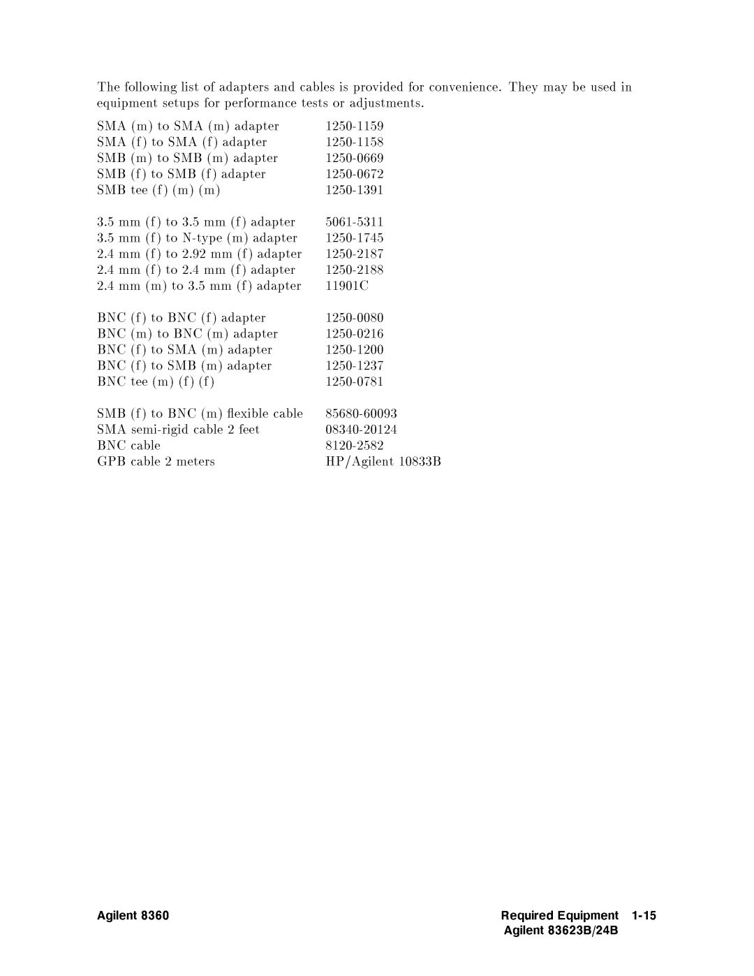 Agilent Technologies 83640B, 83624B, 83623B, 83630B, 83640L, 83622B, 83630L, 83650B, 83623L, 83650L manual 