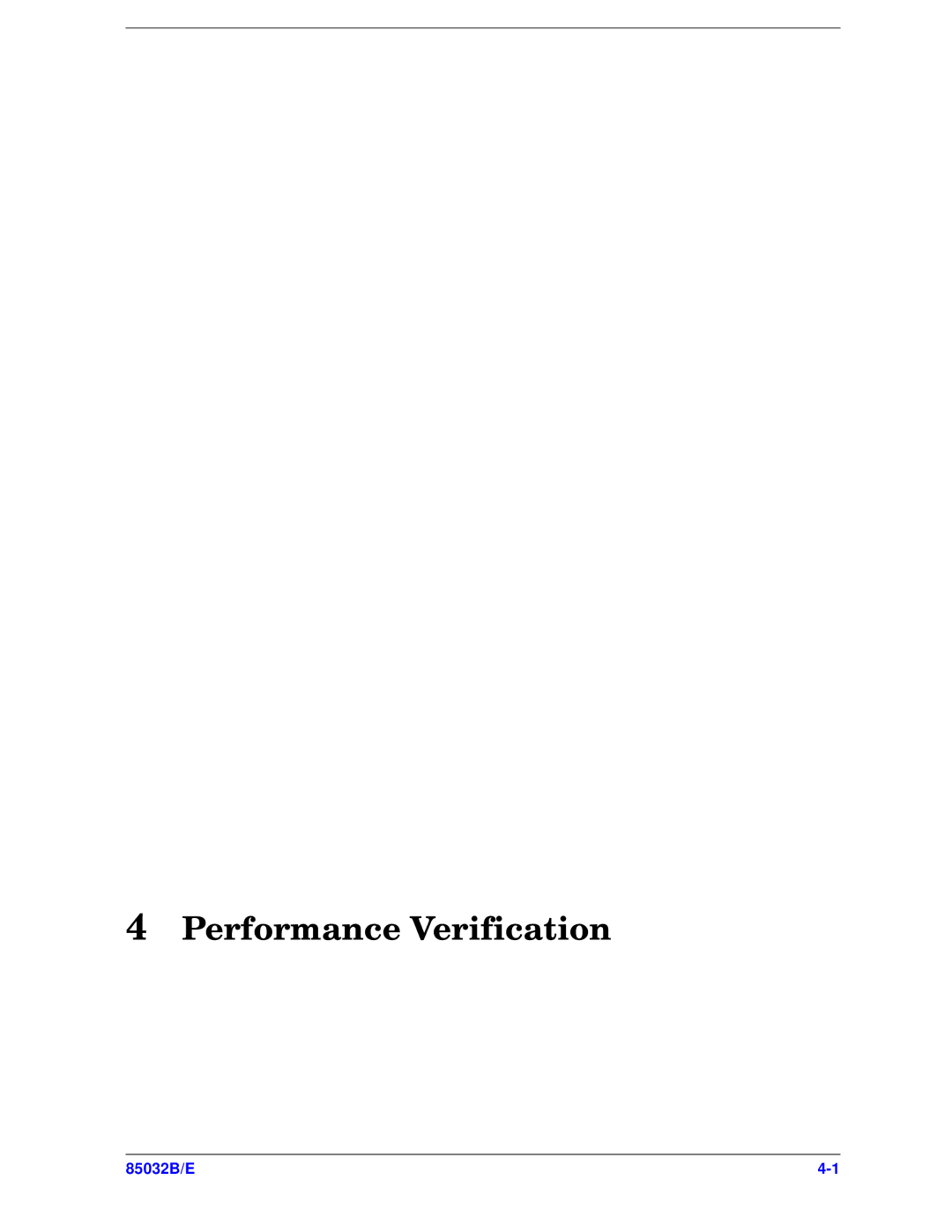 Agilent Technologies 85032B/E 50 manual Performance Verification 