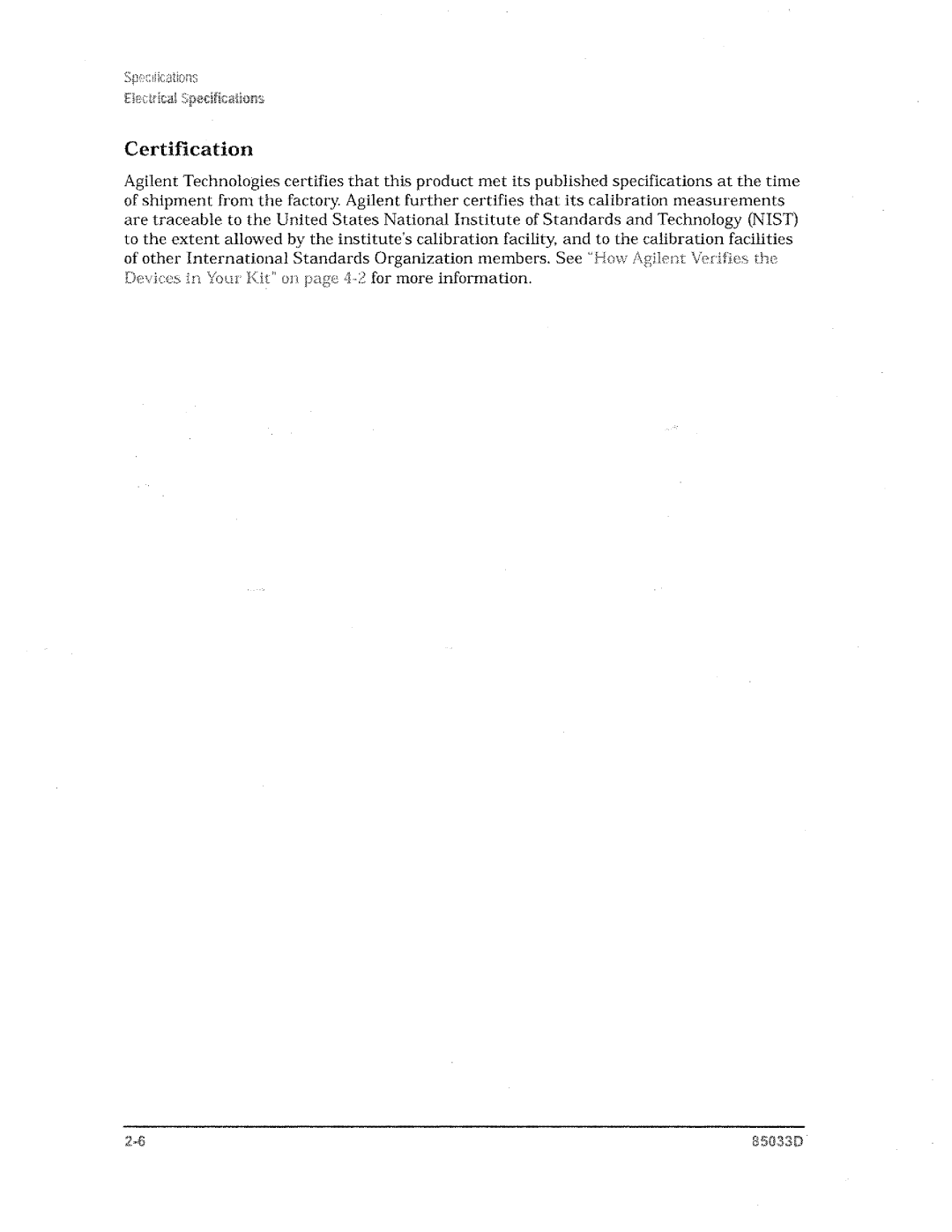 Agilent Technologies 85033D manual 