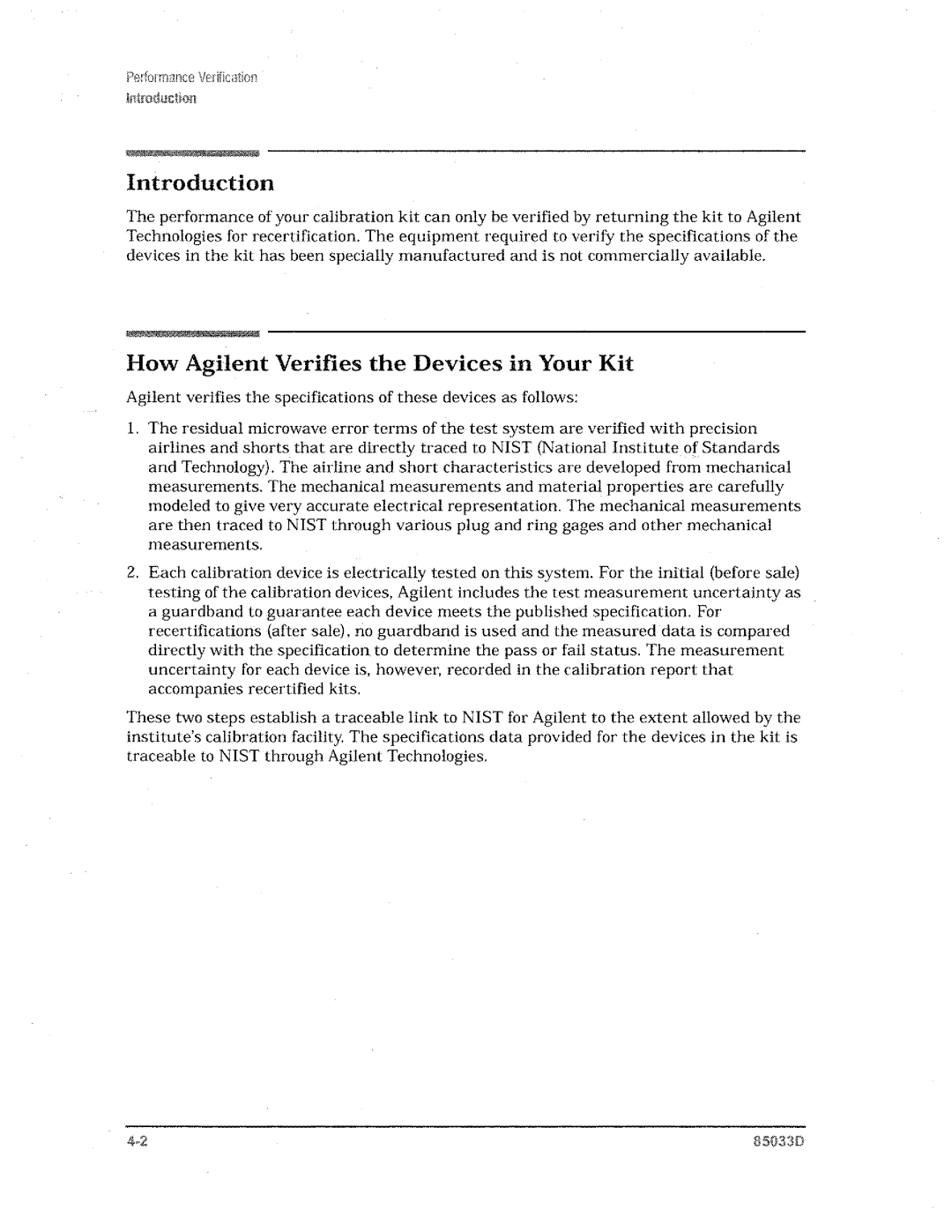 Agilent Technologies 85033D manual 