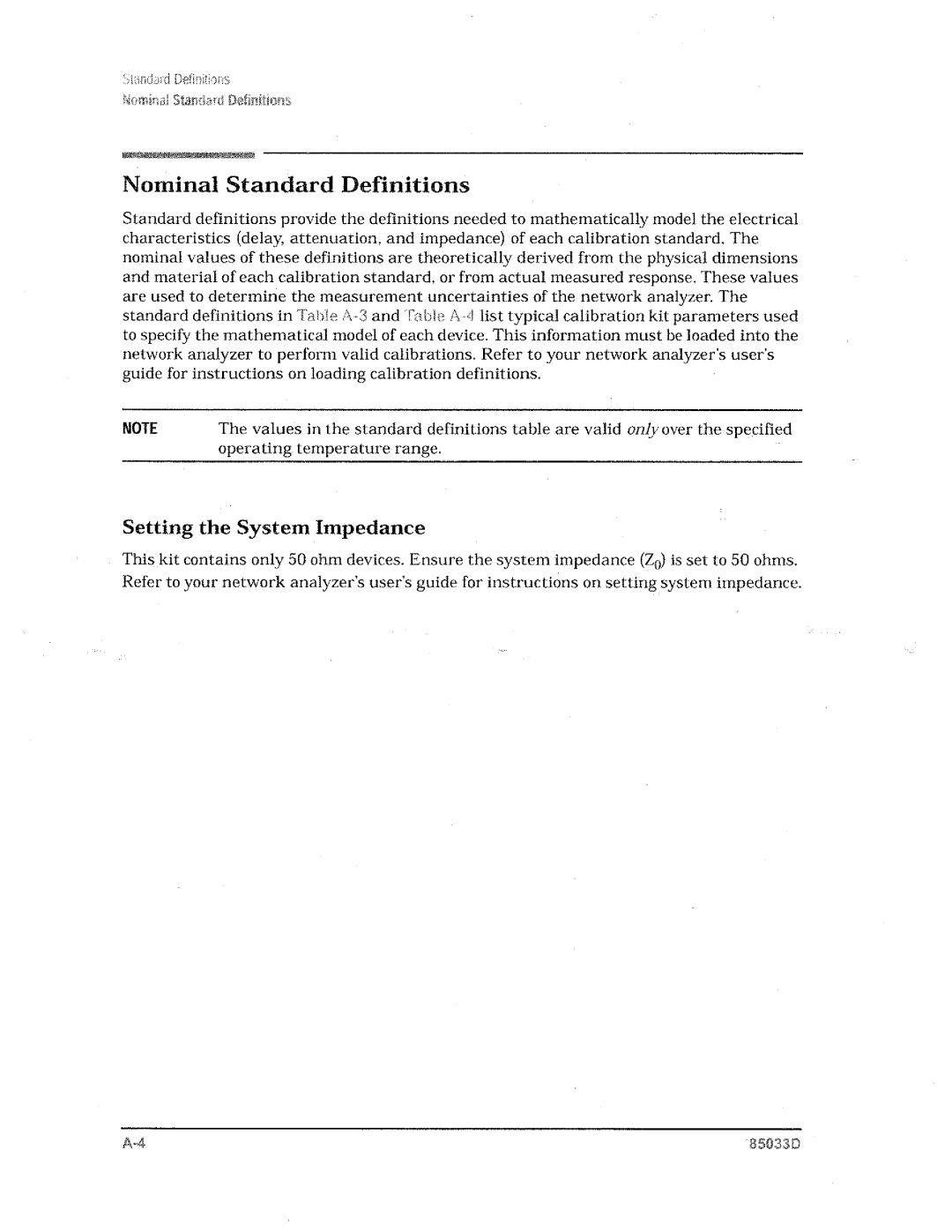 Agilent Technologies 85033D manual 