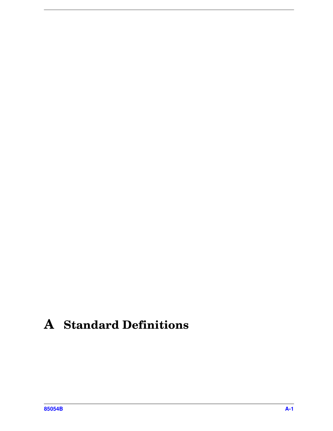 Agilent Technologies 85054-90049 manual Standard Definitions 