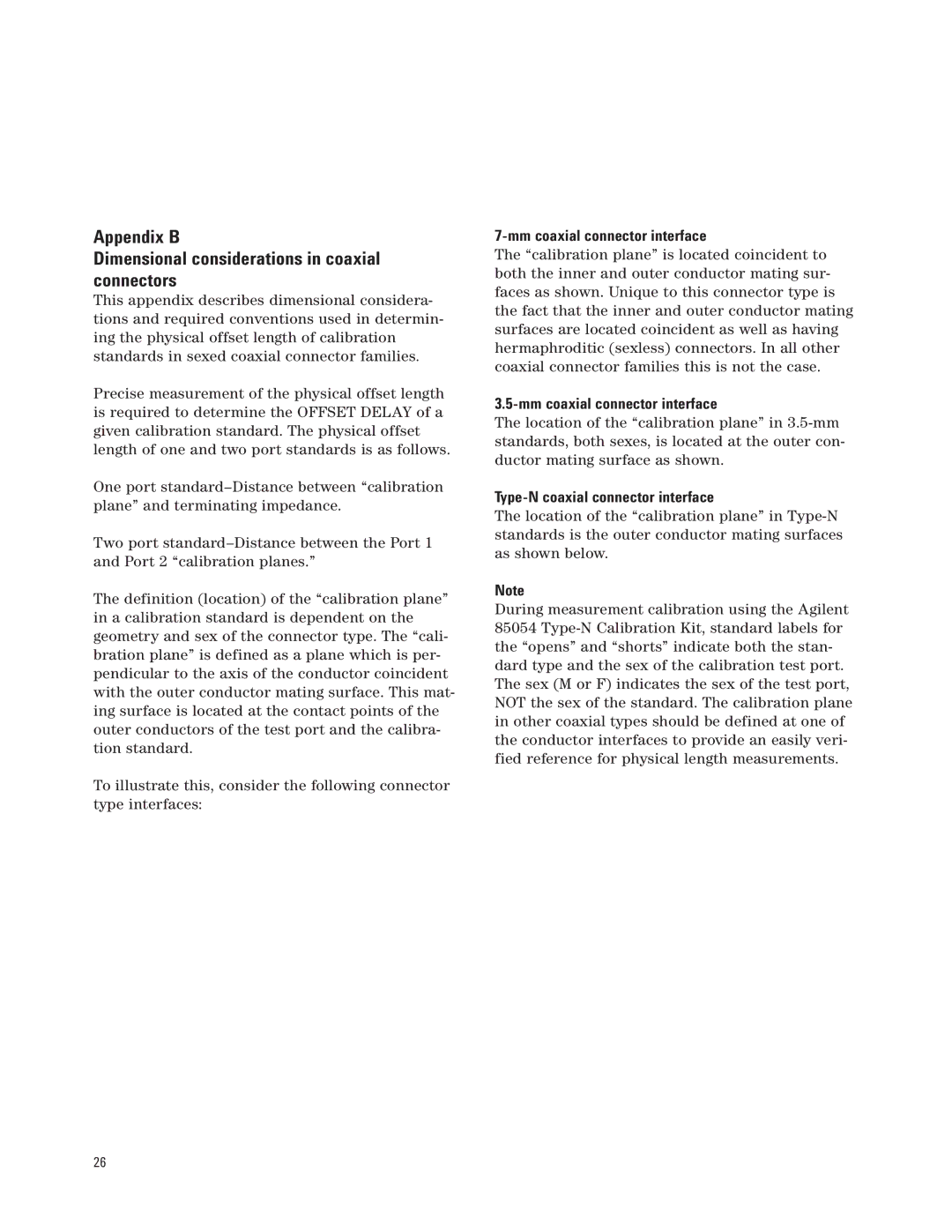 Agilent Technologies 8510 Appendix B Dimensional considerations in coaxial connectors, Mm coaxial connector interface 