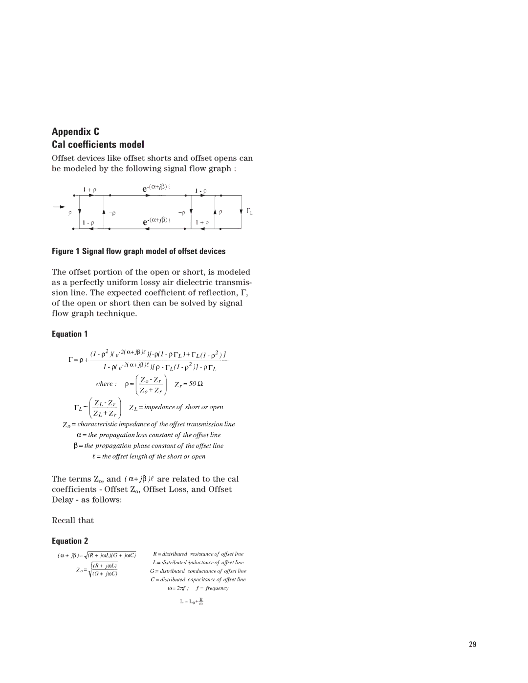 Agilent Technologies 8510 manual Appendix C Cal coefficients model, Equation 