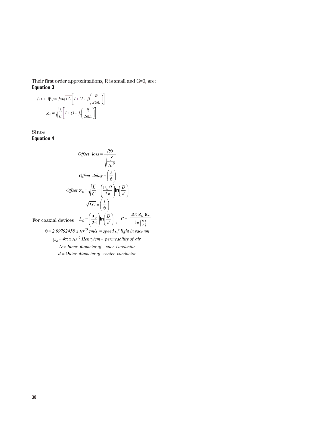 Agilent Technologies 8510 manual Their first order approximations, R is small and G=0, are 