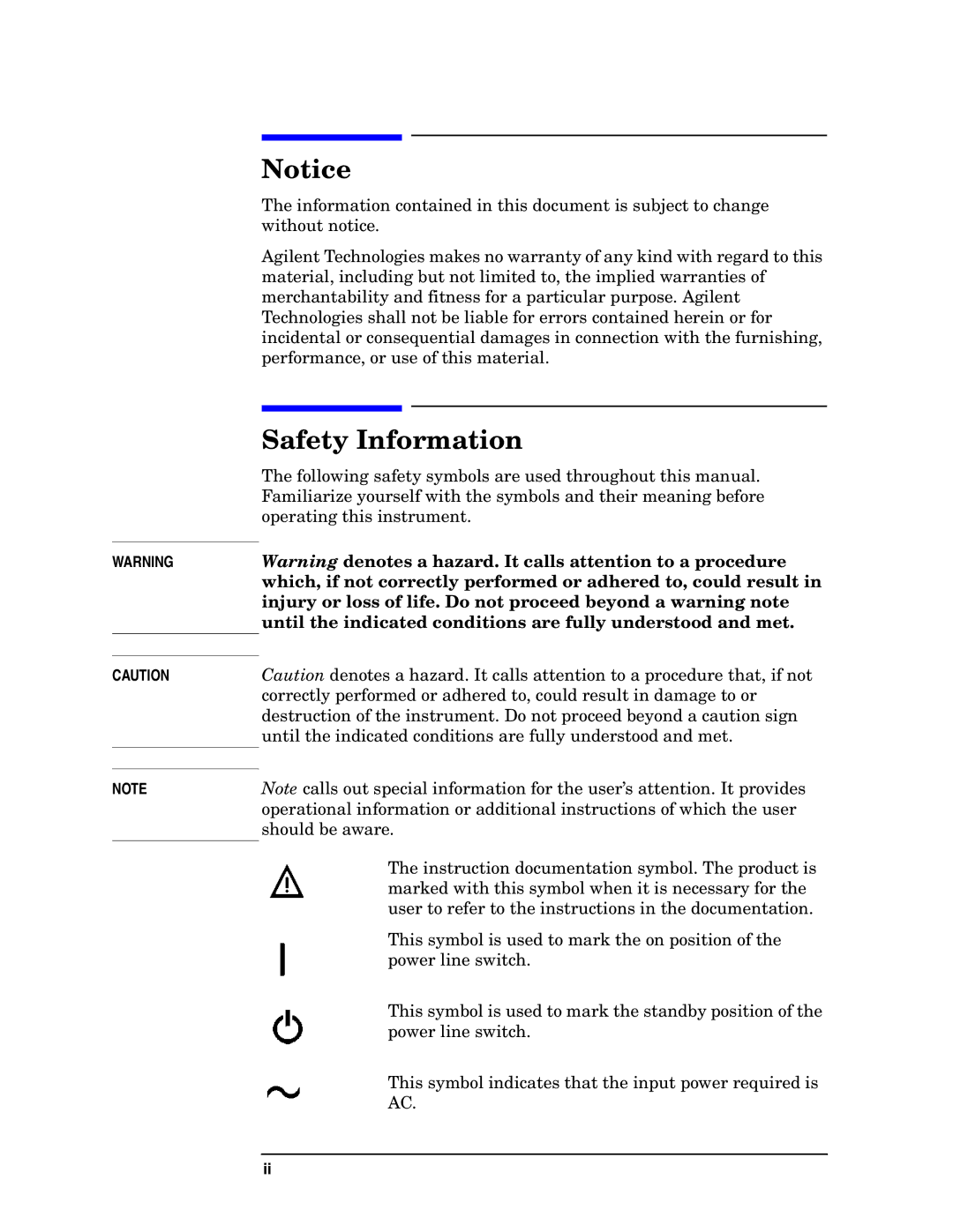 Agilent Technologies 8510C manual Safety Information 