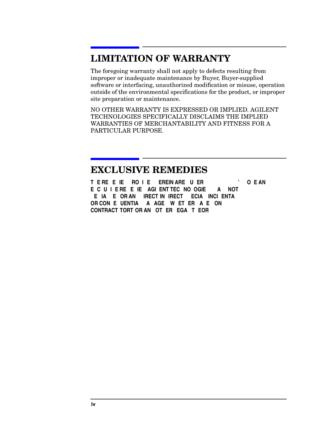 Agilent Technologies 8510C manual Limitation of Warranty 