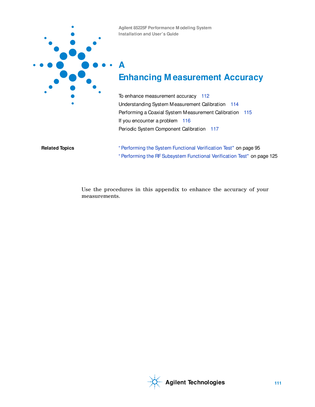 Agilent Technologies 85225F manual To enhance measurement accuracy, Understanding System Measurement Calibration 