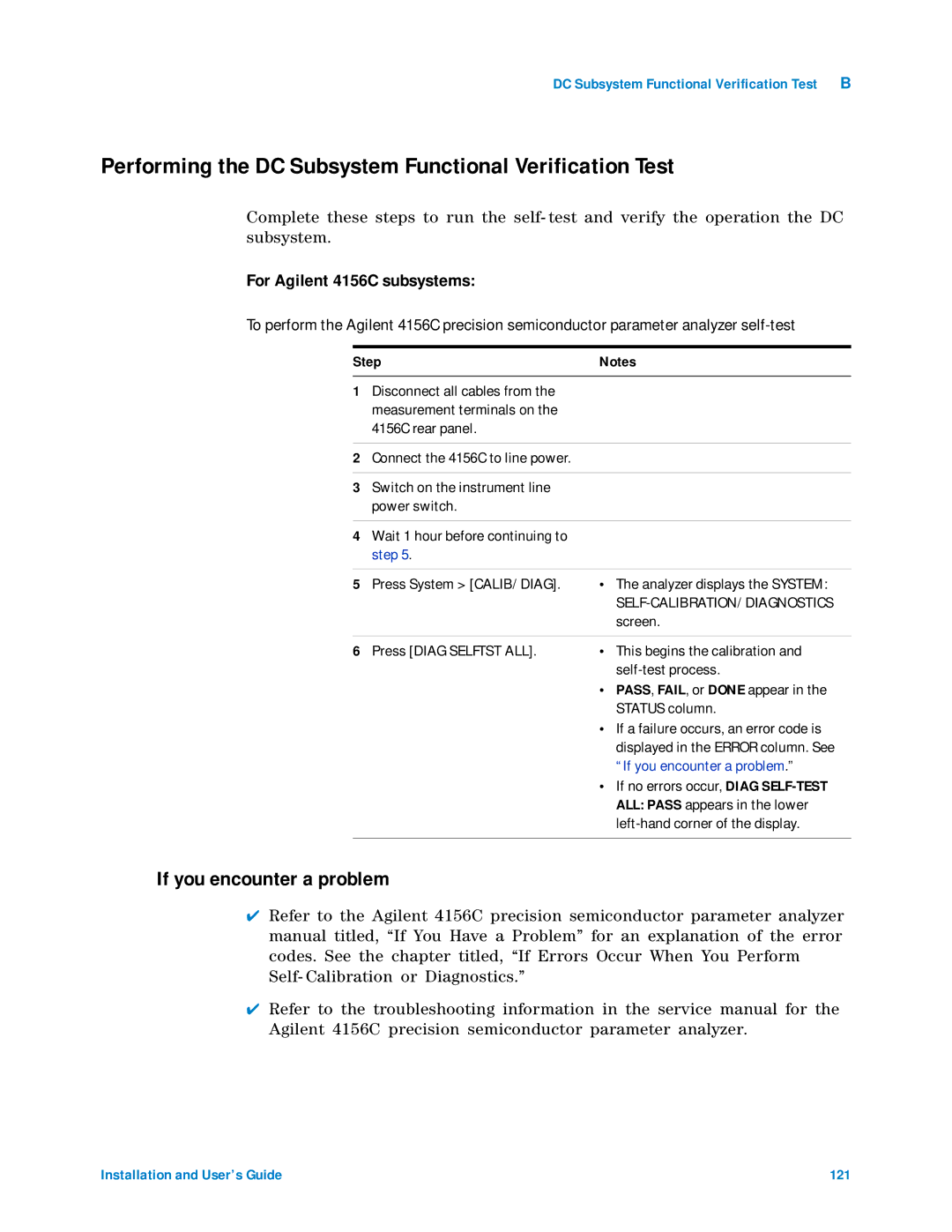 Agilent Technologies 85225F manual Performing the DC Subsystem Functional Verification Test 